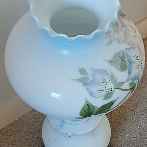 Floral White and Green Vase